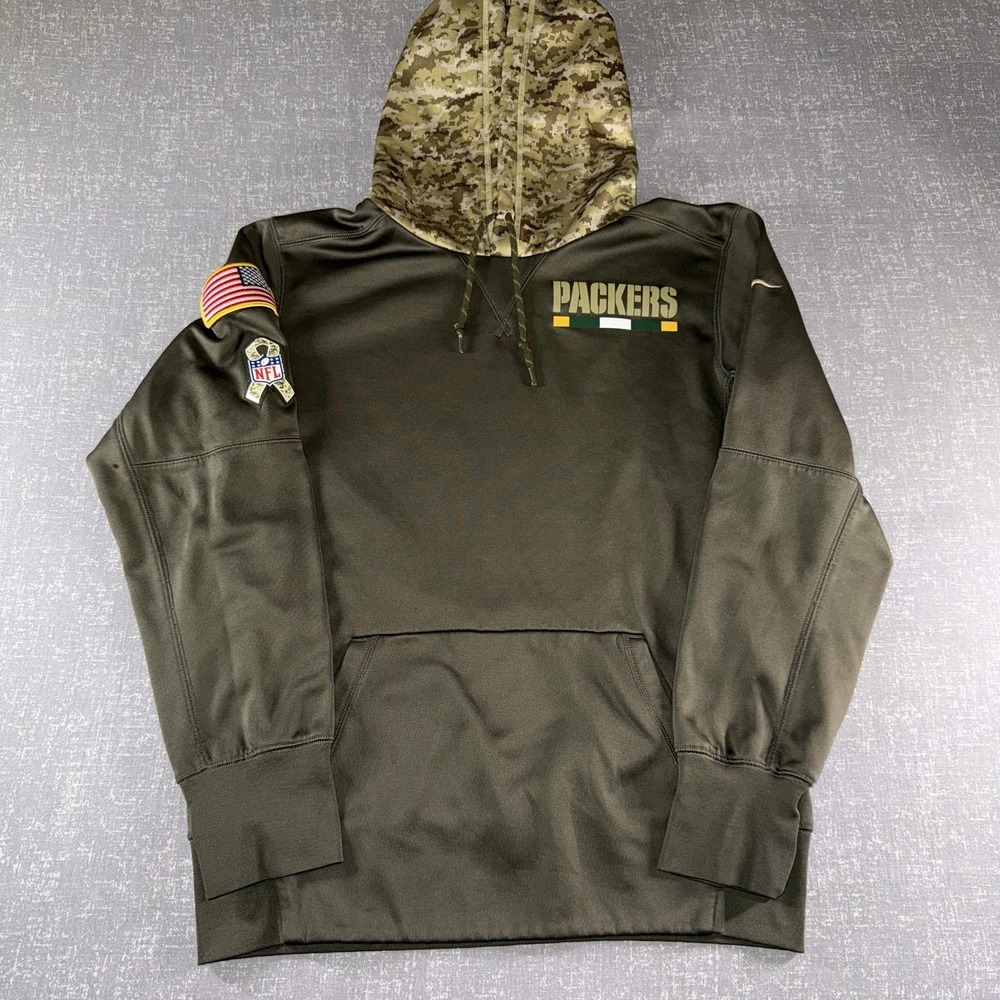 Green Bay Packers Hoodie Sweatshirt Mens Small Green NFL Football Nike Dri-FIT